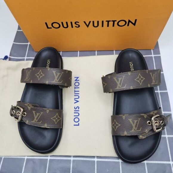 Louis Vuitton Classic Monogram Leather Sandals